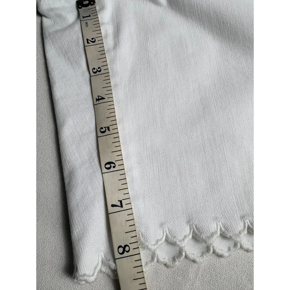 NYDJ White Denim Women's Shorts Scalloped Hemline Bermuda Style Size 18 - Picture 5 of 6